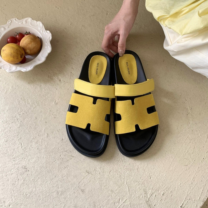 Damen modische Sandalen mit atmungsaktiven Riemen und rutschfester Sohle Drune