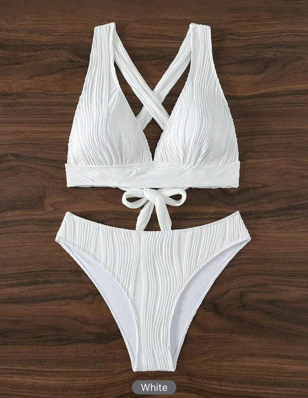 Damen Bikini-Set mit modernem Wickeldesign und geschmackvollen Rippendetails Drune