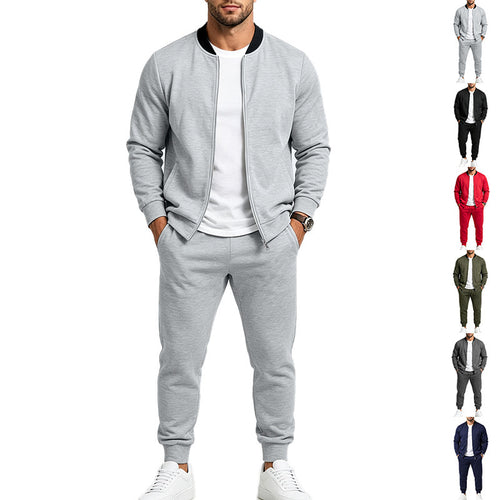 Herren Sweatset aus weichem Sweatstoff mit Bomberjacke und konisch geschnittener Jogginghose Drune