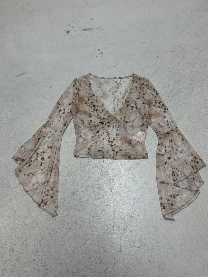 Damen Spitzenbluse mit Rüschendetails Drune