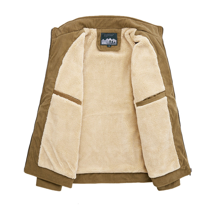 Herren Modische Cordjacke mit Fleece-Innenfutter Drune