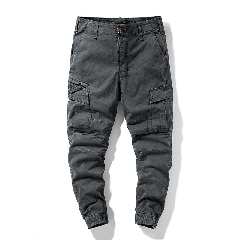 Herren Cargo-Joggerhose mit Knieabnähern elastischem Bund und Mehrfachtaschen Drune