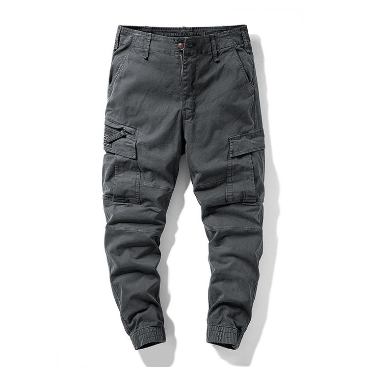 Herren Cargo-Joggerhose mit Knieabnähern elastischem Bund und Mehrfachtaschen Drune