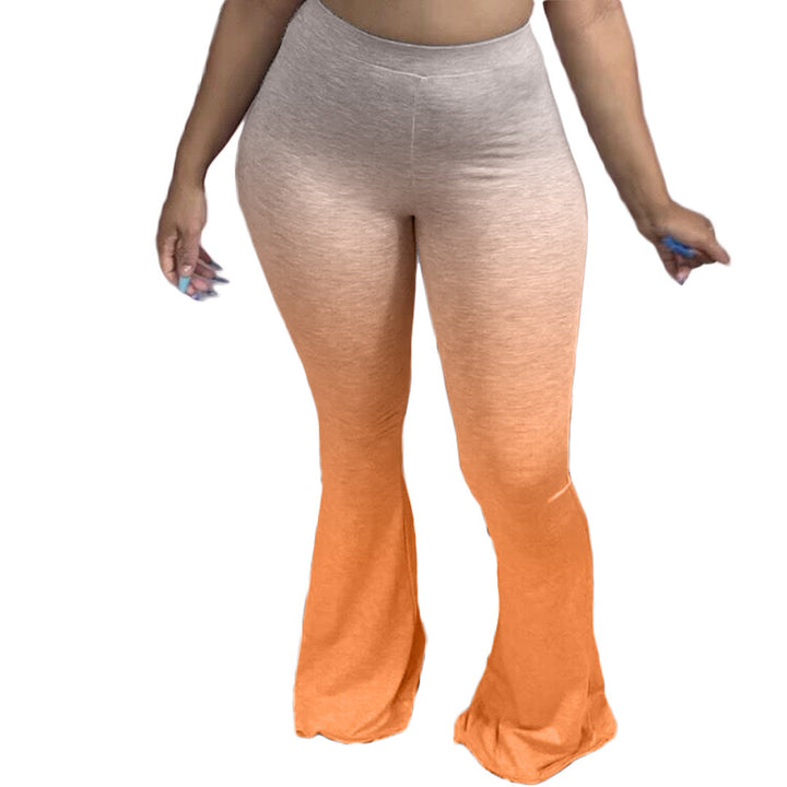 Damen Sportliche Flared Leggings mit Farbverlauf Drune