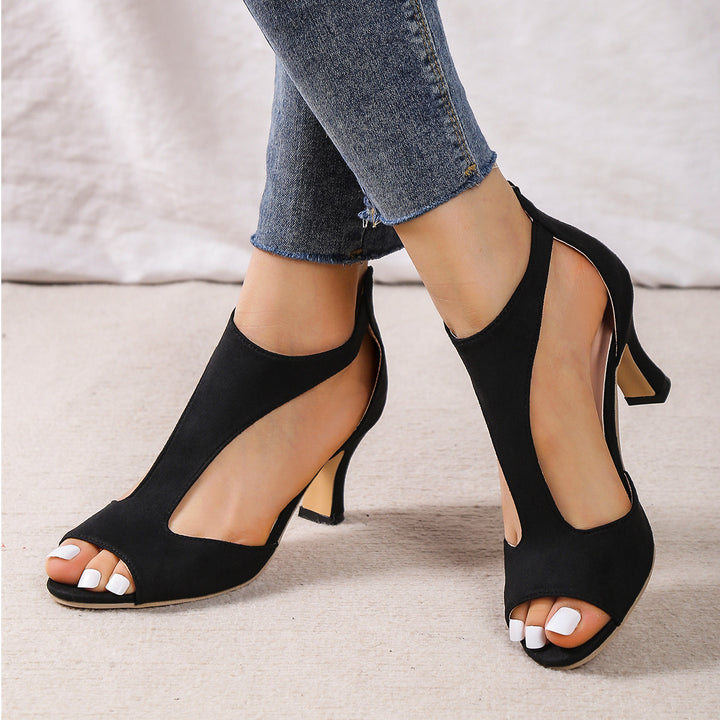 Damen Peep-Toe Plateau Sandalen Drune