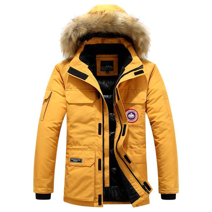 Herren Wärmeisolierender Winterparka mit Kunstfellkapuze und Funktionsfutter Drune