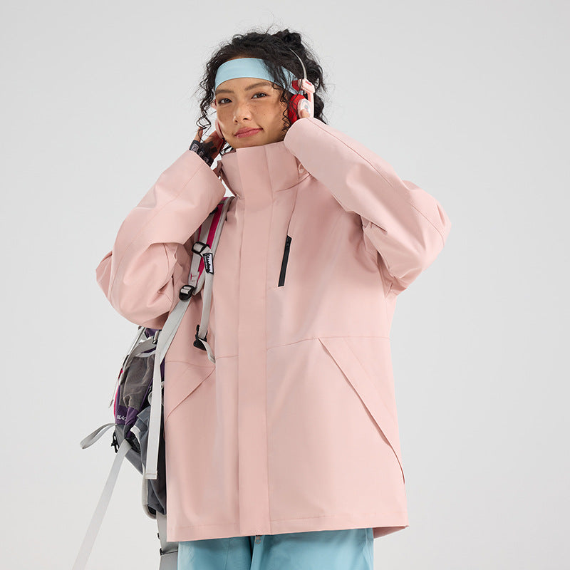 Damen Leichte wasserdichte Parka-Kapuzenjacke mit versiegelten Nähten und Kordelzug Drune