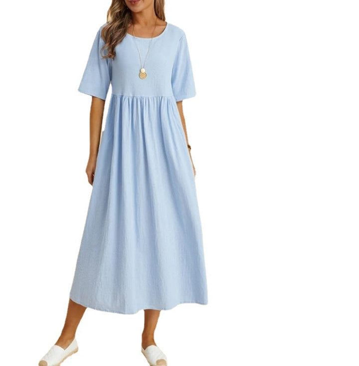 Damen Maxikleid mit lässigem Schnitt und Kurzärmeln Drune