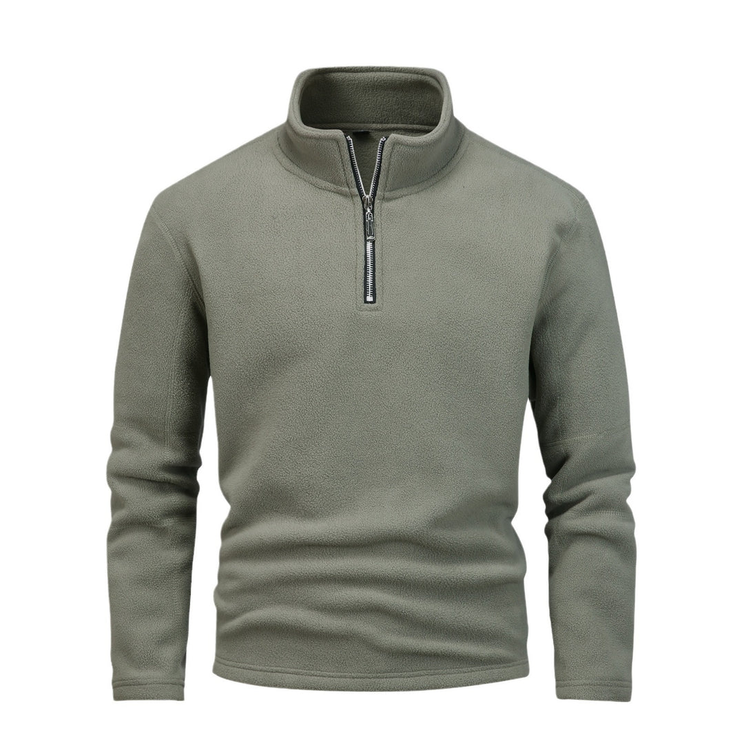 Herren nan Fleece-Halbzip-Pullover mit Stehkragen und flauschiger Mikrofleece-Qualität Drune