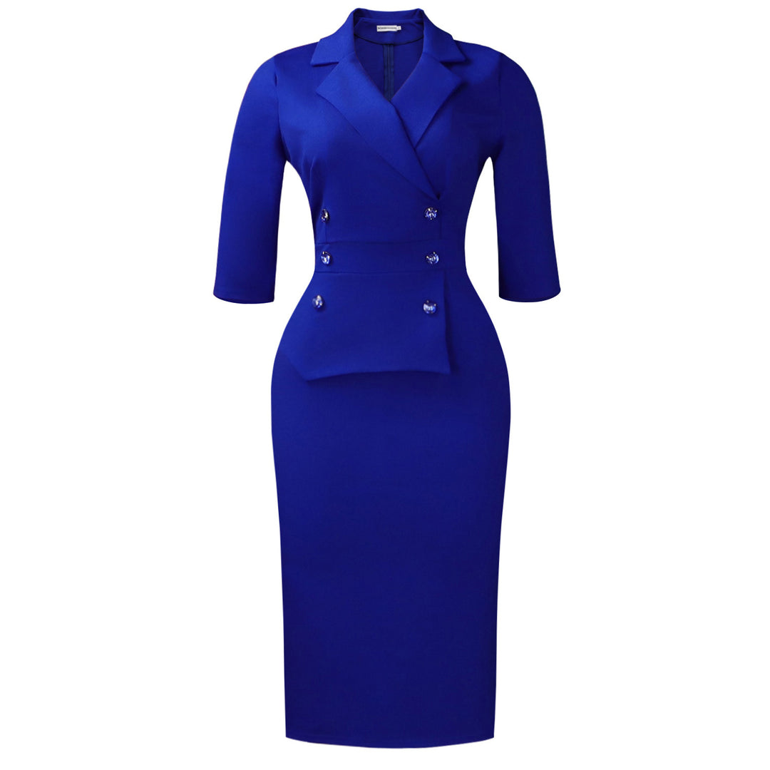 Damen Blazer-Kleid mit tailliertem Schnitt und eleganter Knopfleiste Drune