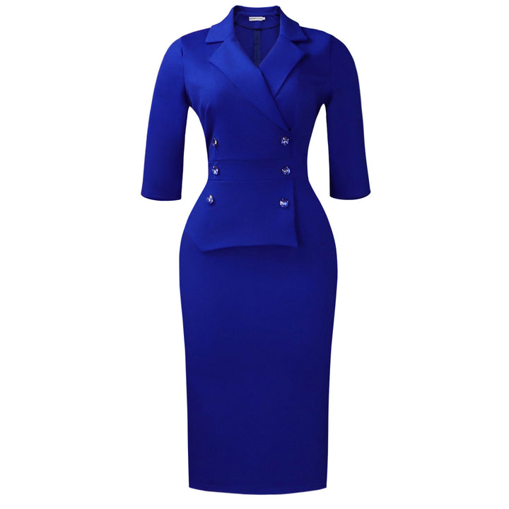 Damen Blazer-Kleid mit tailliertem Schnitt und eleganter Knopfleiste Drune