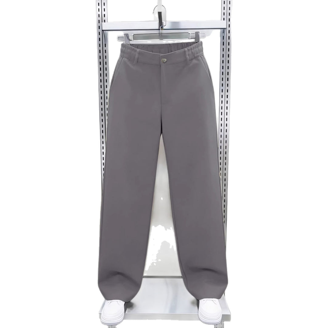 Herren Weite Chinohose mit hoher Taille und elastischem Rückbund Drune
