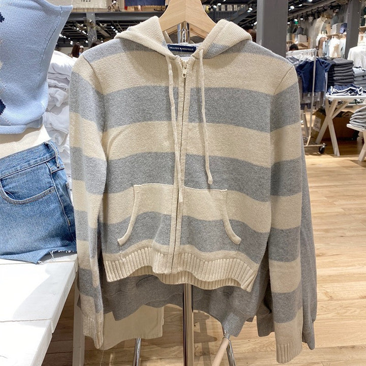 Drune | Strickjacke mit Kapuze und Reißverschluss