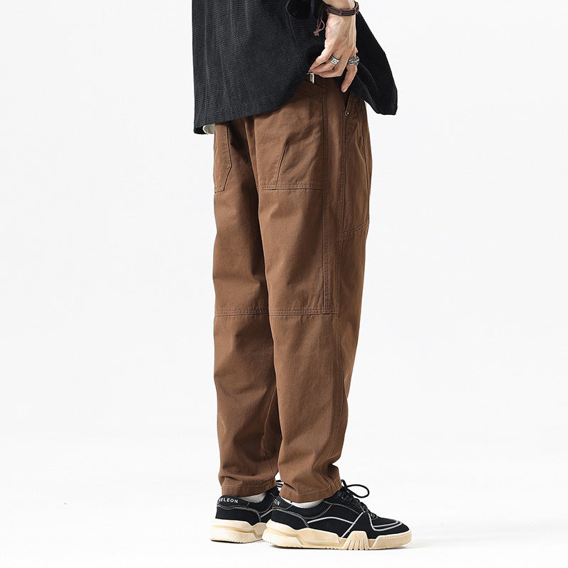 Herren Tapered-Canvas-Jogger mit elastischem Tunnelzugbund, Kniepasse und tiefen Utility-Taschen Drune