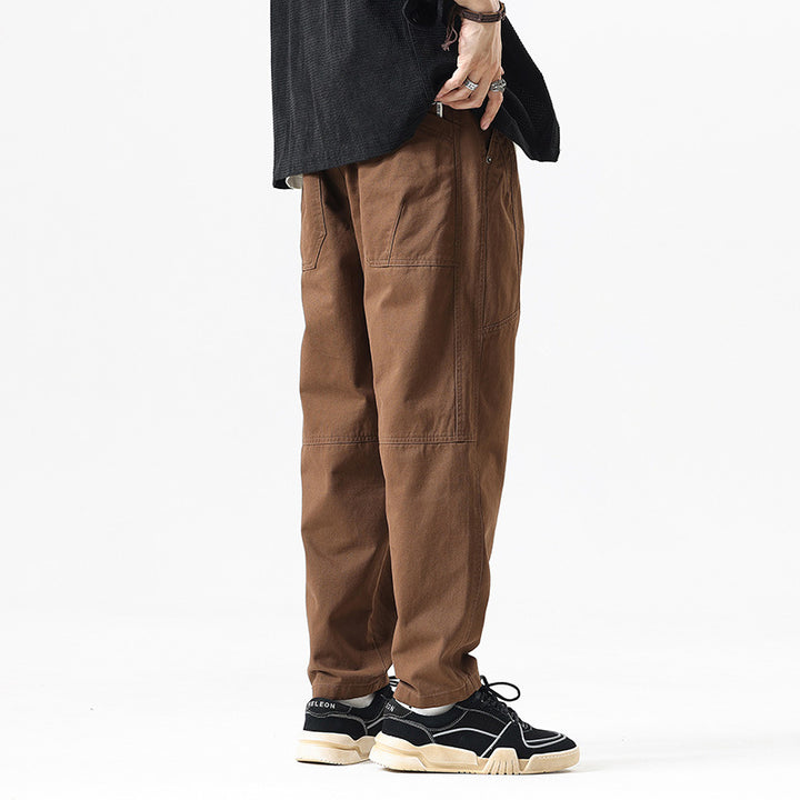Herren Tapered-Canvas-Jogger mit elastischem Tunnelzugbund, Kniepasse und tiefen Utility-Taschen Drune