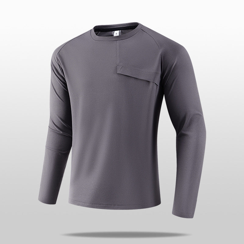 Herren Leichtes Langarm-T-Shirt mit praktischer Brusttasche Drune