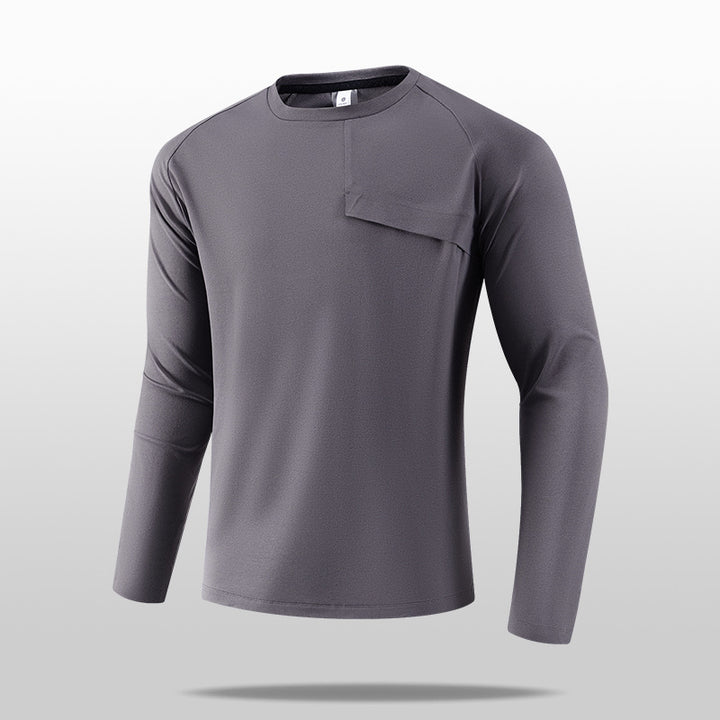 Herren Leichtes Langarm-T-Shirt mit praktischer Brusttasche Drune