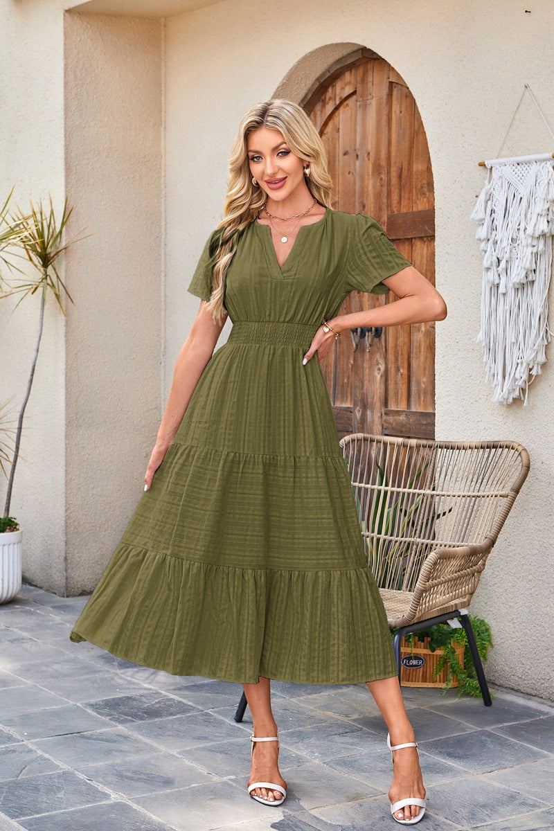 Damen Maxi-Kleid aus leichtem, gestreiftem Stoff Drune