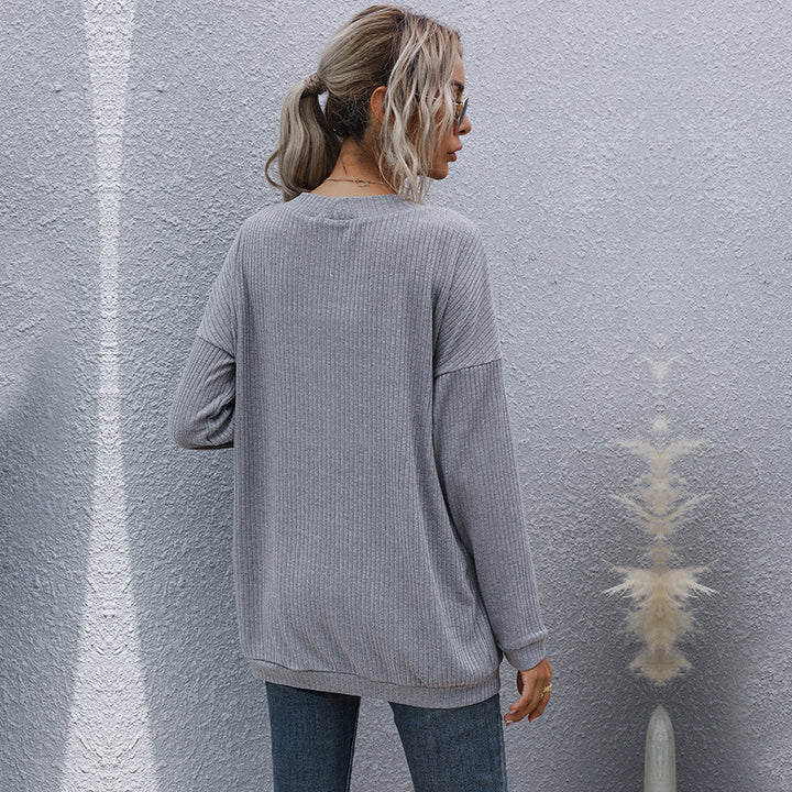 Damen Lockerer Feinstrick-Cardigan mit geripptem Strukturstrick und aufgesetzten Taschen Drune