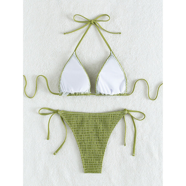 Damen Triangel-Bikini mit raffinierten Rüschendetails und verstellbaren Trägern Drune