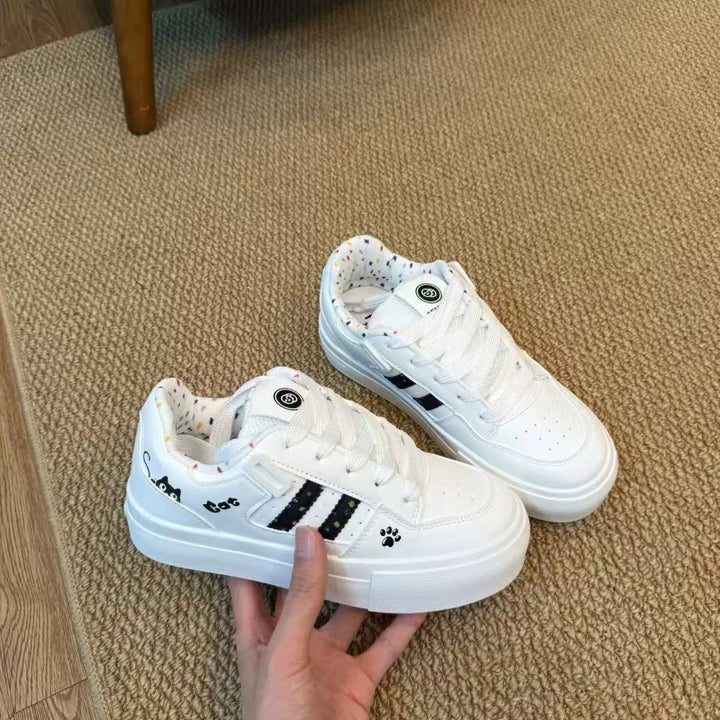 Damen Trendige Plattform Sneakers mit modischen Tiermotiven Drune