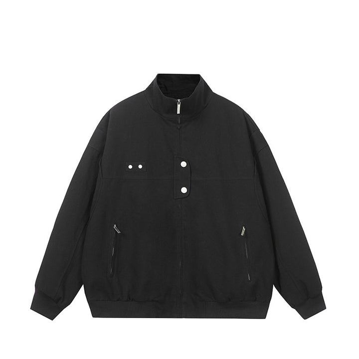 Herren modische Steppjacke mit hohem Kragen und seitlichen Reißverschlusstaschen Drune