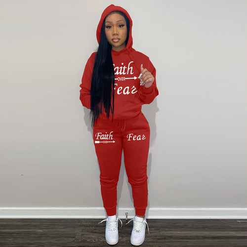 Damen Hoodie und Jogginghose Set mit inspirierendem Spruch Drune