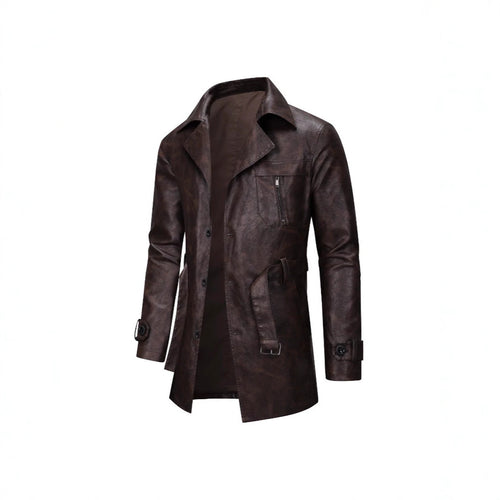 Herren Elegante Kunstlederjacke mit praktischen Taschen Drune