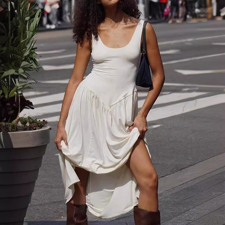 Damen Maxikleid mit schmalem Schnitt und elegantem quadratischen Ausschnitt Drune