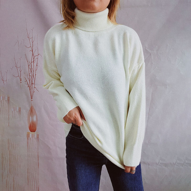 Drune | Einfarbiger Warmer Strickpullover Für Alltag