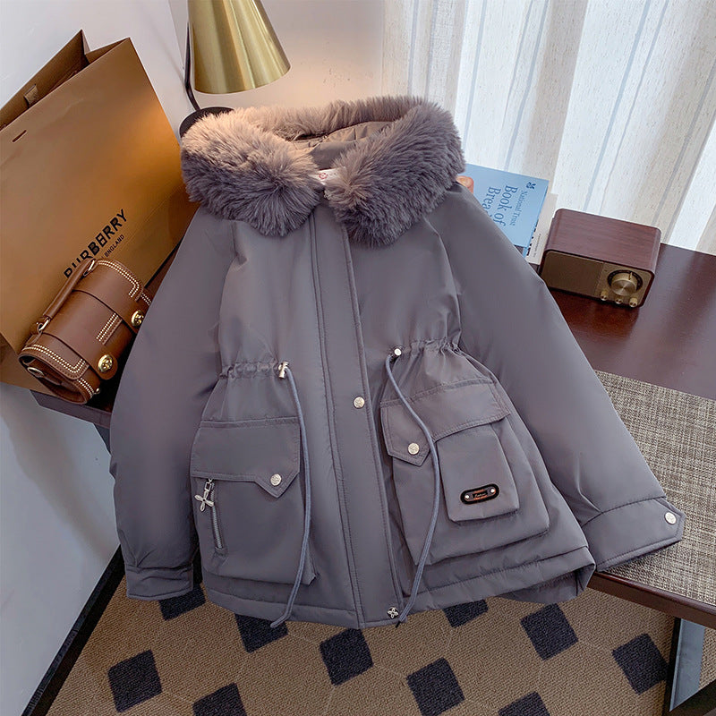 Damen Winterjacke mit abnehmbarem Kunstpelzkragen und praktischen Taschen Drune