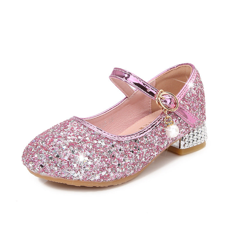 Mädchen Glitzernde Mary Jane Ballerinas mit dekorativem Riemchen und modischem Absatz Drune