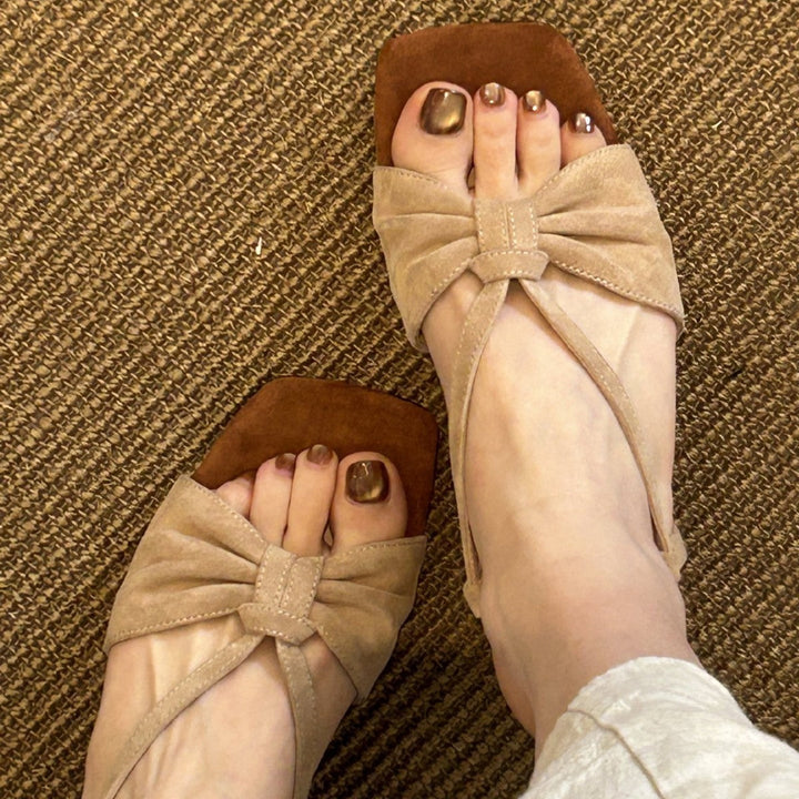 Damen Sandalen mit elegantem Schleifen-Design und komfortablem Blockabsatz Drune