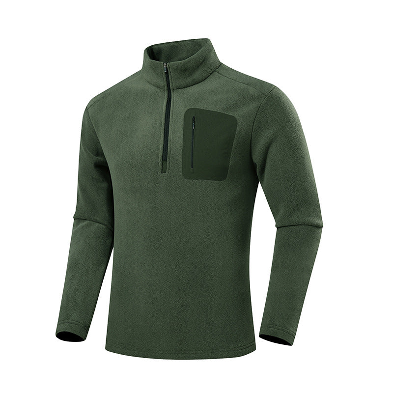 Herren Fleece-Pullover mit Viertel-Reißverschluss und verdeckter Brusttasche Drune
