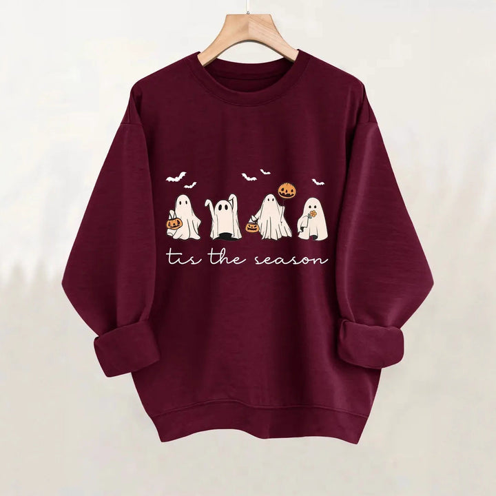 Damen Sweatshirt mit fröhlichem Halloween-Motiv und lässigem Schnitt Drune
