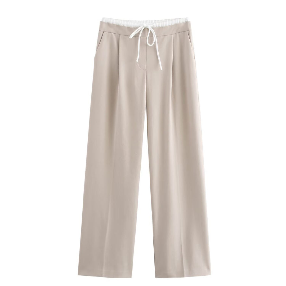 Damen 60+ weite Highwaist Palazzohose mit Tunnelzugbund und Bügelfalte Drune