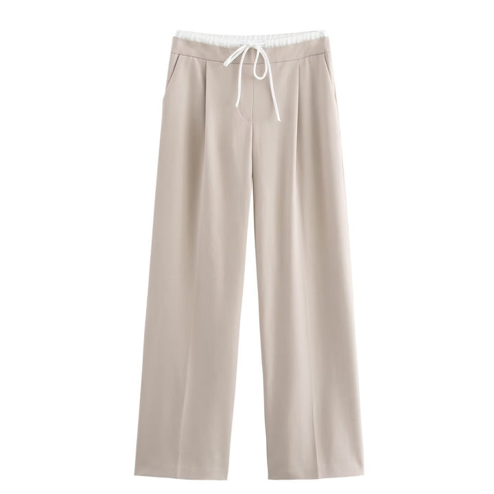 Damen 60+ weite Highwaist Palazzohose mit Tunnelzugbund und Bügelfalte Drune