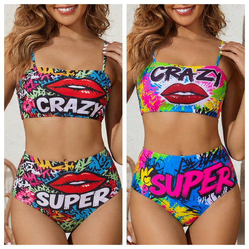 Damen Zweiteiler Buntes Swimsuit Drune