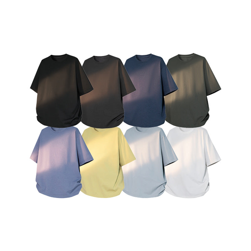 Herren Oversize-T‑Shirt aus schwerem Baumwolljersey mit weitem Schnitt und verstärktem Rundhals Drune