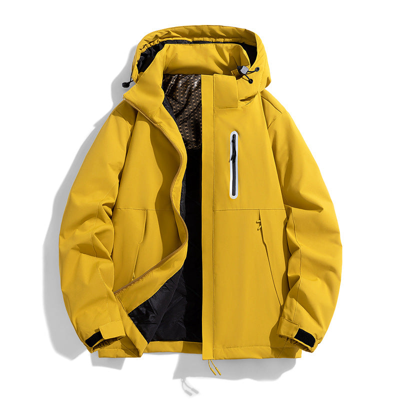 Herren wasserabweisende gesteppte Winterjacke mit Kapuze, thermischer Isolierung und reflektierender Brusttasche Drune
