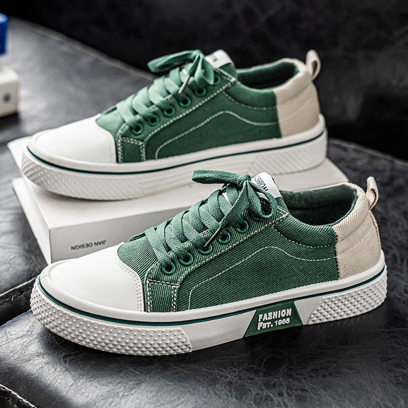 Herren Low-Top Canvas-Plateau-Sneaker mit profilierter Gummisohle und verstärkter Zehenkappe Drune