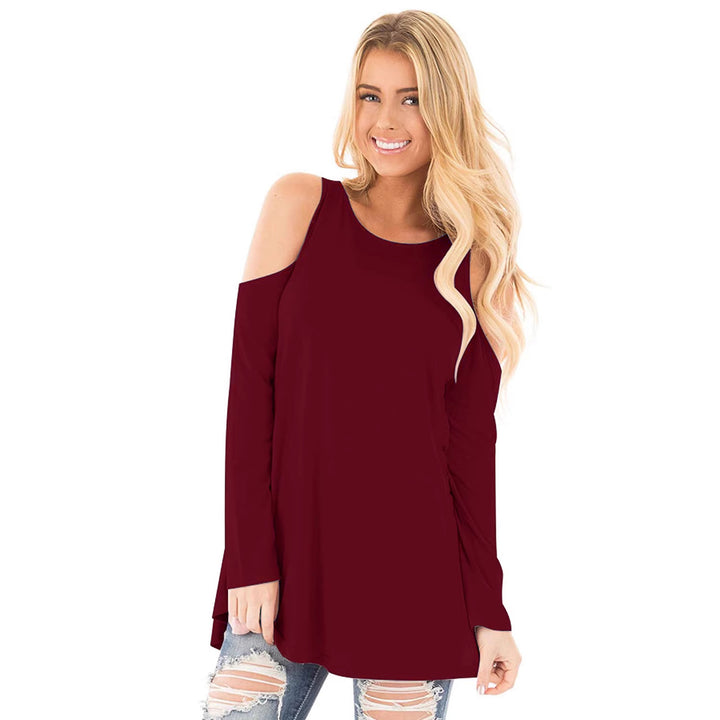 Damen Langarm-Tunika mit Cut-Out-Schultern und weiter Passform Drune