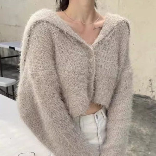 Damen kuscheliger V-Ausschnitt Pullover im modernen Schnitt Drune