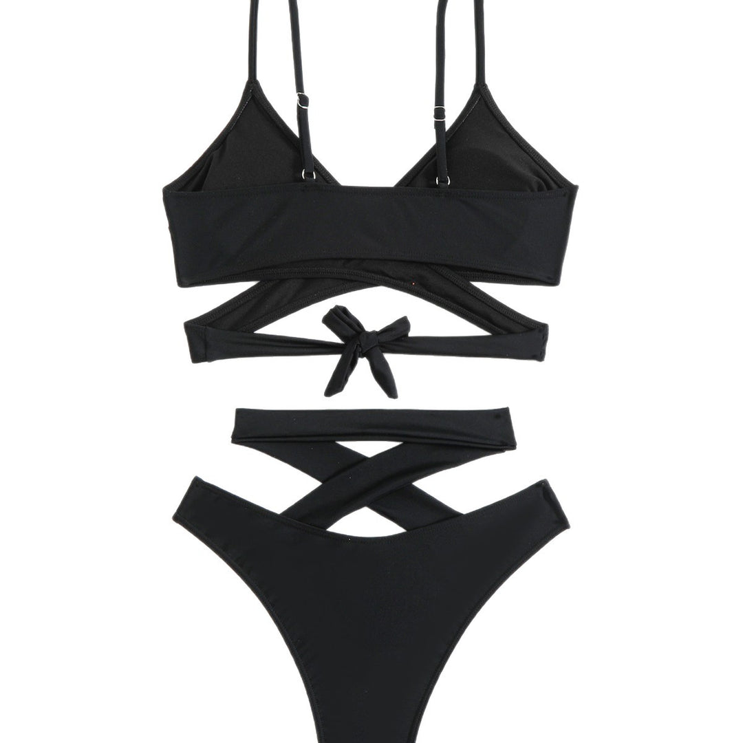 Damen Modischer Wickelbikini mit raffinierten Cut-Outs Drune