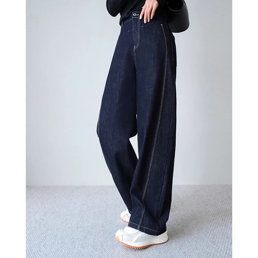 Damen Weite Jeans mit hohem Bund Drune