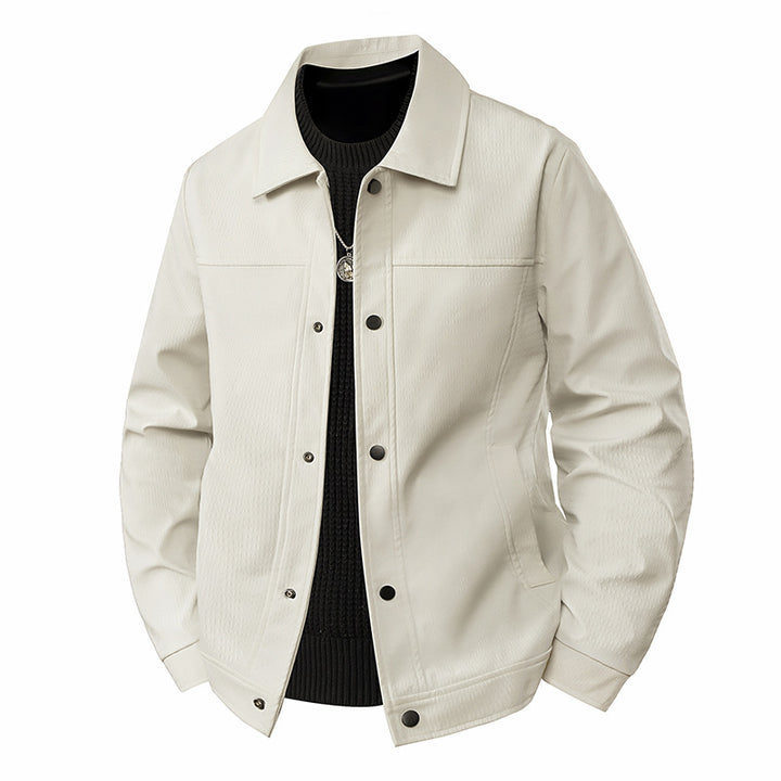 Herren Leichte Übergangsjacke im Worker-Stil mit mikrostrukturierter Twill-Optik und Druckknopfleiste Drune