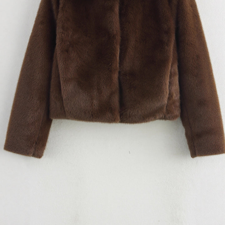 Damen Kuschelige Kunstpelzjacke Drune