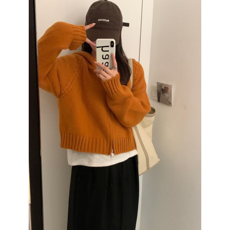 Damen Kuscheliger Hoodie-Cardigan mit Reißverschluss und großen Taschen Drune