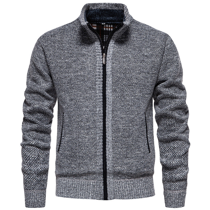 Herren Strickjacke mit hohem Kragen und praktischem Reißverschluss Drune