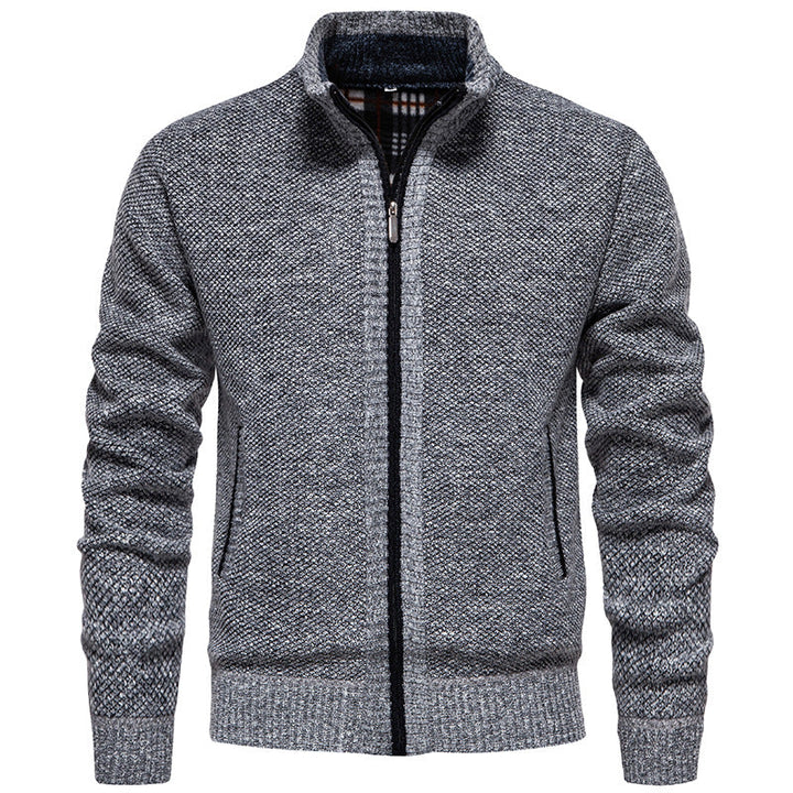 Herren Strickjacke mit hohem Kragen und praktischem Reißverschluss Drune